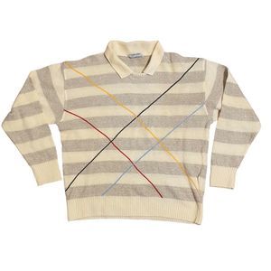 VTG Rare W.F. Adlmuller Austria Couture Knit Argle Sweater Italy Wool Blend Sz M